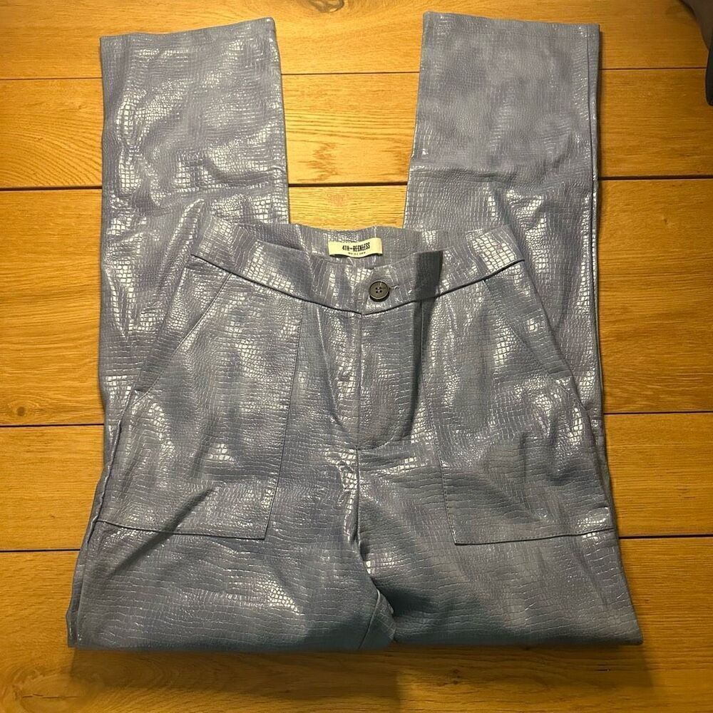4th & reckless Helene croc pants blue small